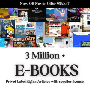 3 Million+ eBooks plus 3 Million PLR Articles Bonus with Reseller Rights | 3M eBooks Mega Bundle
